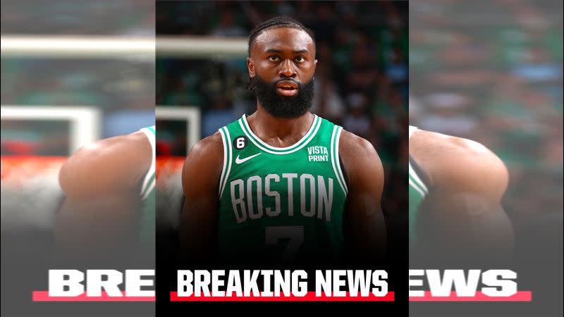 塞爾提克二當家布朗（Jaylen Brown）剛簽下NBA最大約，不過扣稅後年薪只剩4成。（資料圖／翻攝自ESPN推特）