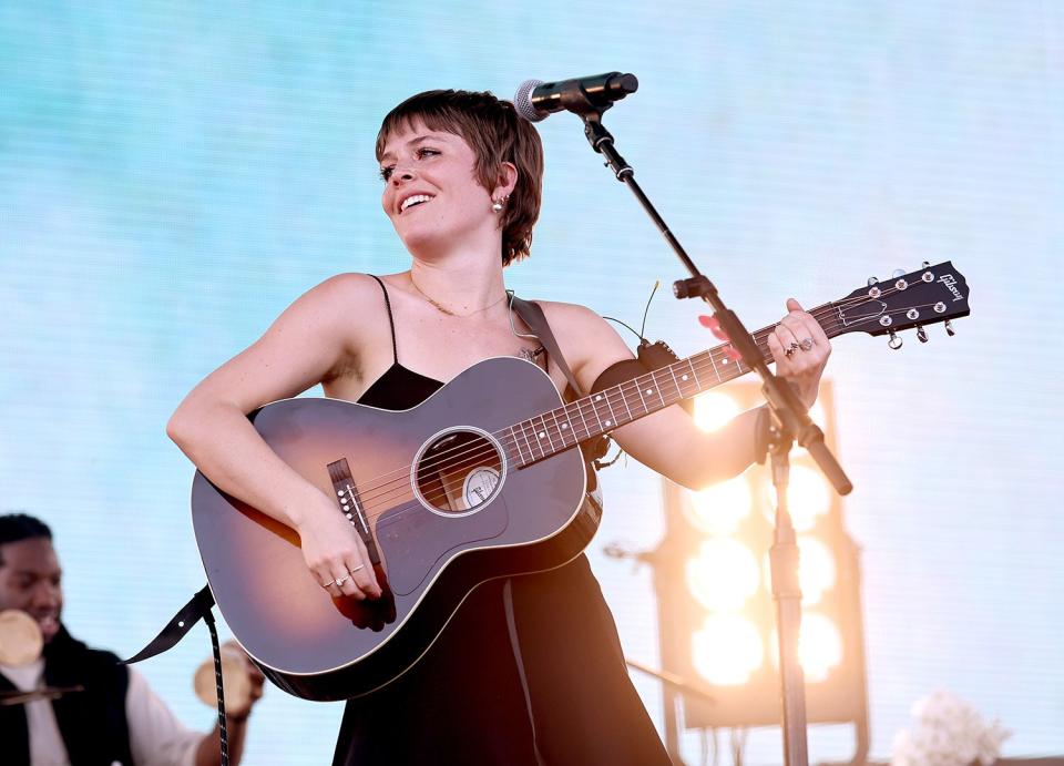 INDIO, CALIFORNIA - APRIL 24: Maggie Rogers performs on the Coachella stage during the 2022 Coachella Valley Music And Arts Festival on April 24, 2022 in Indio, California. (Photo by Amy Sussman/Getty Images for Coachella)