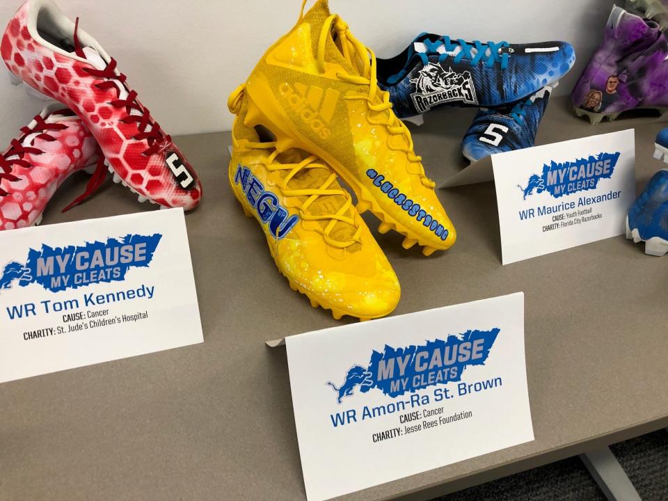 Detroit Lions players showcase My Cause, My Cleats, 2022.