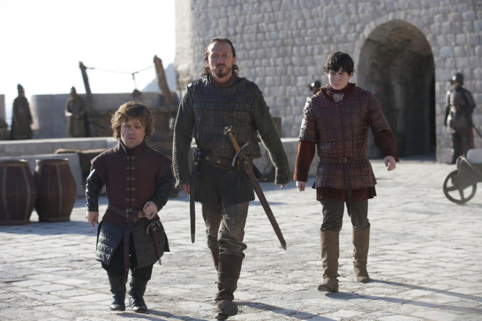 Peter Dinklage, Jerome Flynn, and Daniel Portman in the "Game of Thrones" Season 3 premiere, "Valar Dohaeris."