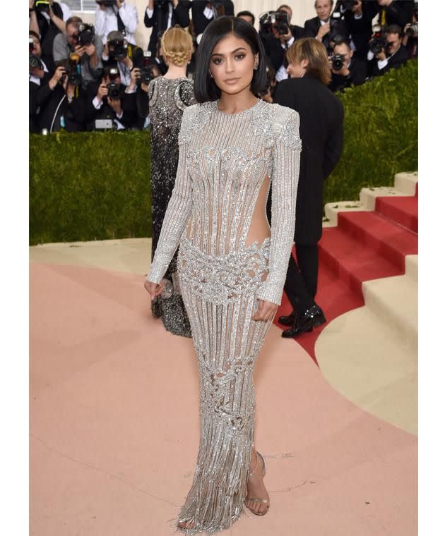 Kylie Jenner in Balmain at the 2016 Met Gala.