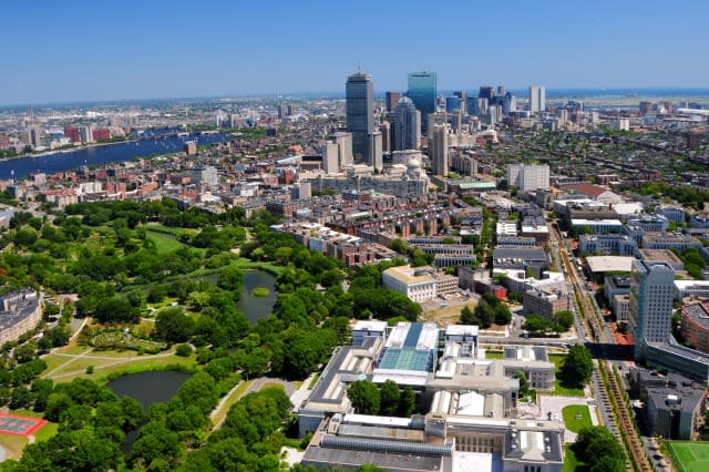 aerial view of boston  ma  usa