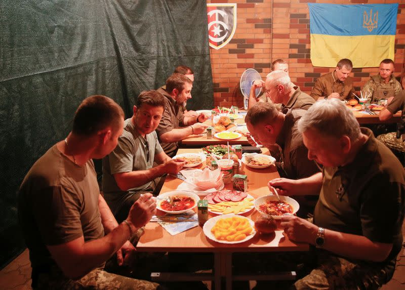 Ukraine's President Volodymyr Zelenskiy visits the frontline in Luhansk Region