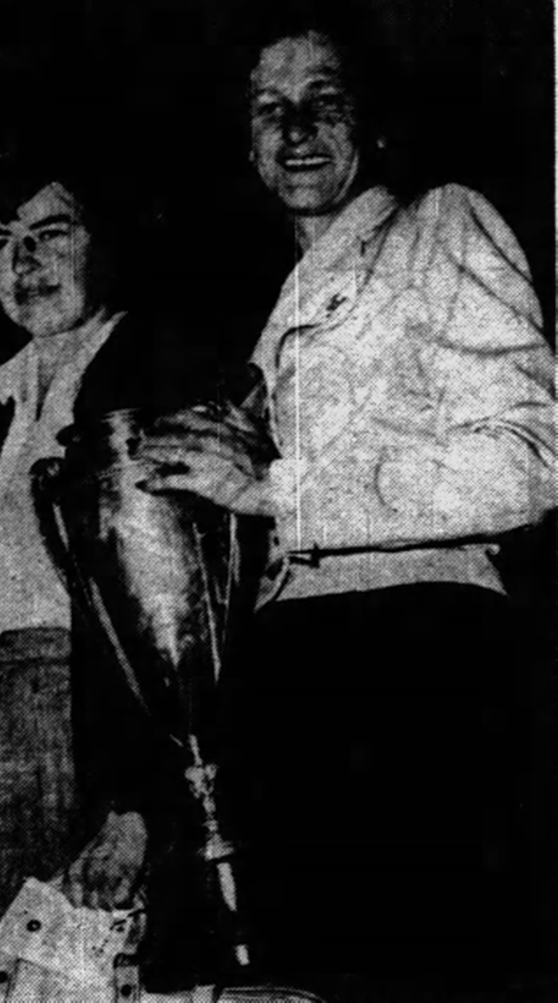 Babe Zaharias poses with the 1950 U.S. Open championship trophy at Rolling Hills Country Club. Zaharias was one of the 13 founding members who helped create the LPGA in Wichita during the tournament.