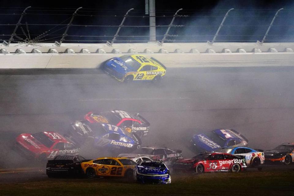 Chris Buescher (17) was among 23 drivers collected in ‘The Big One’ during the Daytona 500 at Daytona International Speedway.