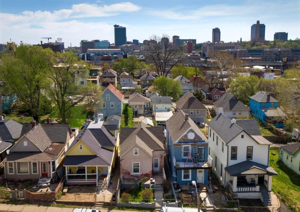 Irish, German and Swedish families originally filled the homes of the West Side. In the early 1900s, Mexican immigrants came to work at the railroad and in the packing houses, taking up residence in homes like these on Jarboe Street.