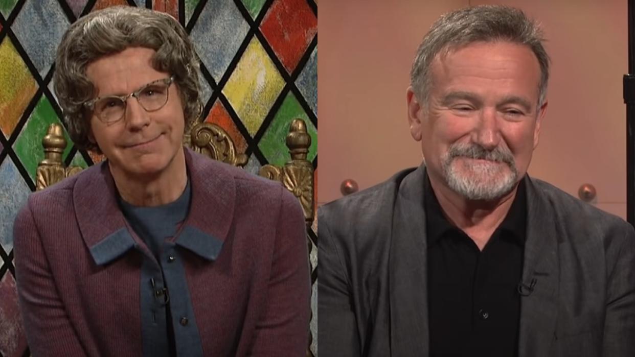  Dana Carvey as the Church Lady and Robin Williams on Saturday Night Live. 