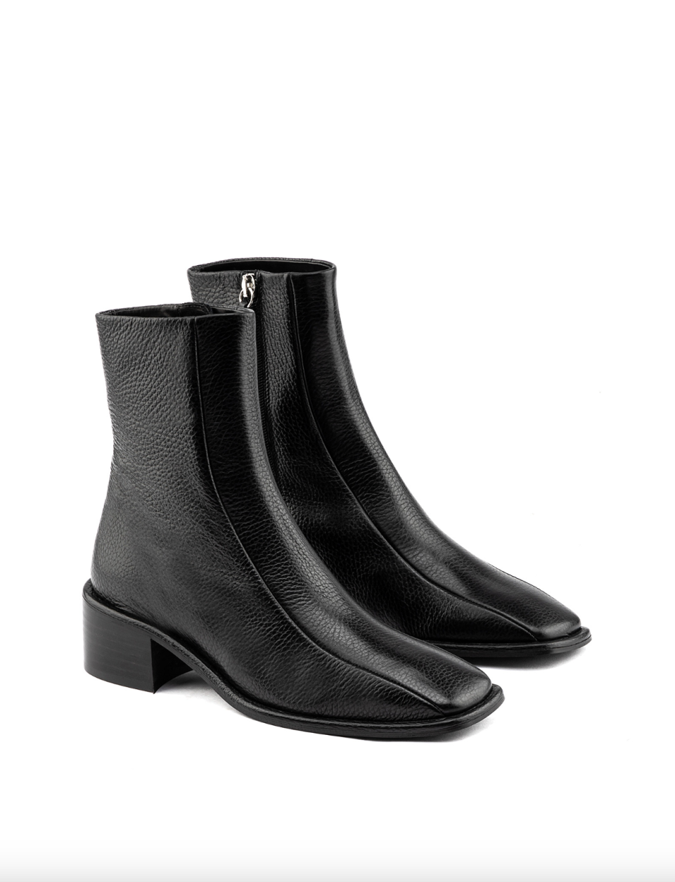 black leather Maguire Sevilla Leather Ankle Boots with seams on upper