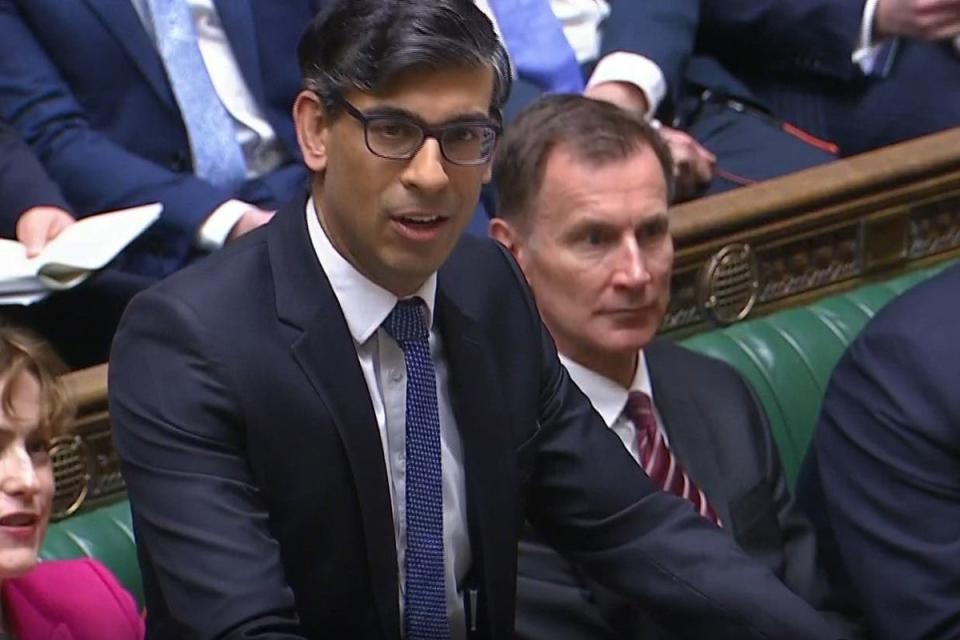 Rishi Sunak was criticised during PMQs (PA)