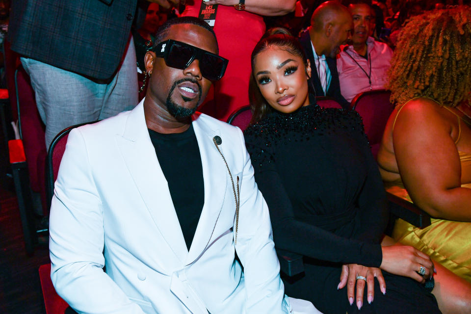 Ray J Wearing White Suit Princess Love Wearing Black Dress Inside BET Awards