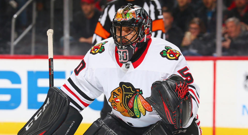Is Corey Crawford the league MVP? (Photo by Andy Marlin/NHLI via Getty Images)