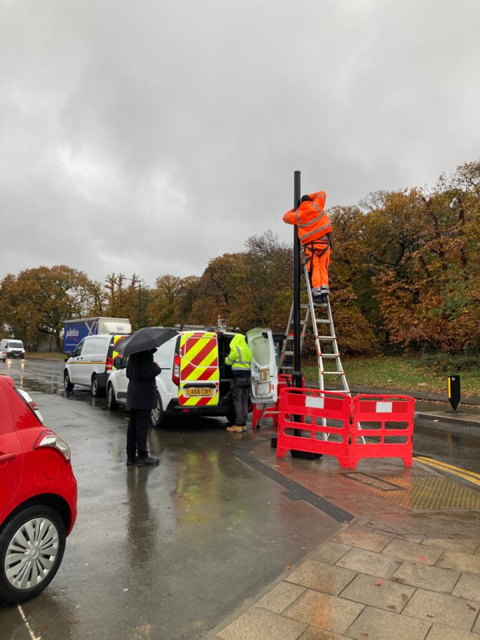 Workers were seen installing the camera last year (Ann Osmond)