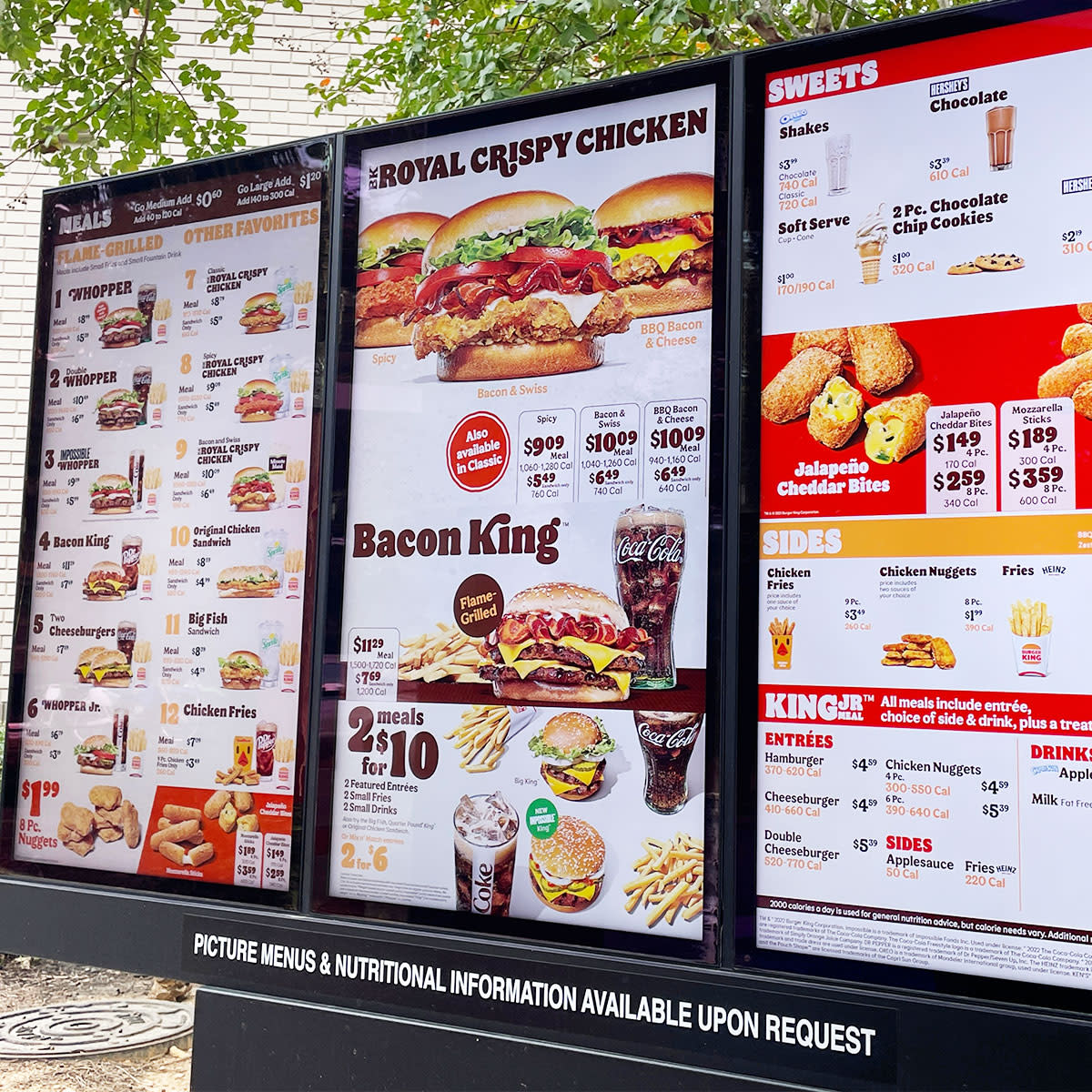 burger king drive thru menu