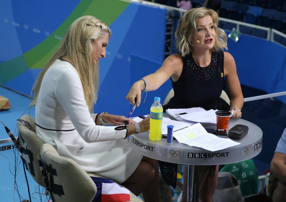 Helen Skelton was interviewing a male back in 2014, pictured here during Olympics coverage in 2016 [Photo: Getty]