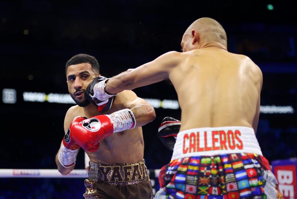 Moisés Calleros peleó contra Galal Yafai en el O2 Arena en la cartelera de una pelea con Anthony Joshau (Getty Images)