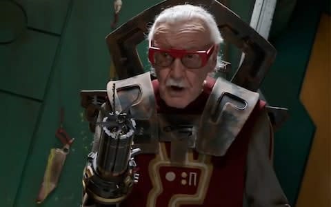 Stan Lee as intergalactic barber in Thor: Ragnarok - Credit: Marvel Studios