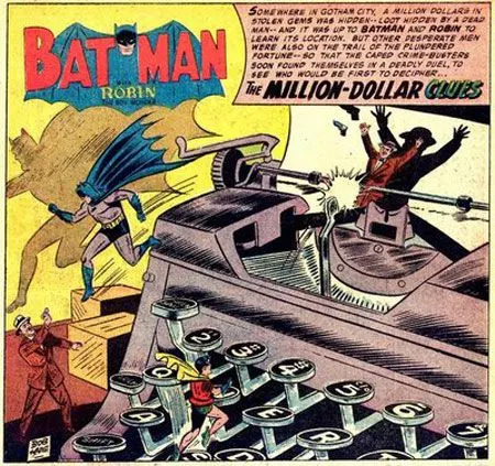 The climactic action sequence of Mankiewicz&#39;s Batman film was inspired by the oversized props seen in vintage Batman comics. (Photo: DC Comics)