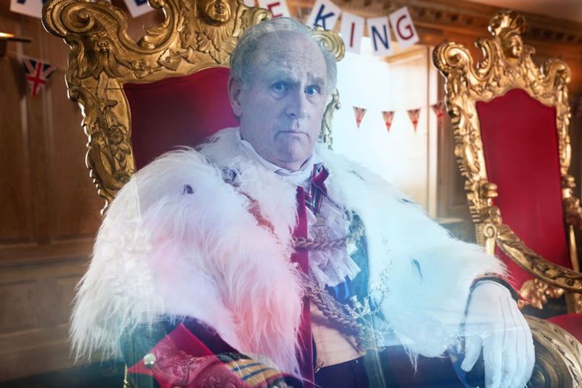 Peter Davison starrs as the Fifth Doctor and is now travelling forward in time as King William IV  (Channel 4)