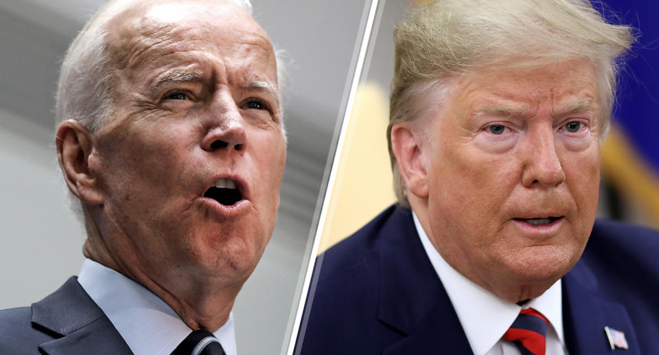 Democratic presidential candidate, former Vice President Joe Biden and President Donald Trump. (Photos: Spencer Platt/Getty Images, Win McNamee/Getty Images)