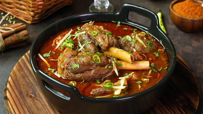 nihari lamb curry in bowl