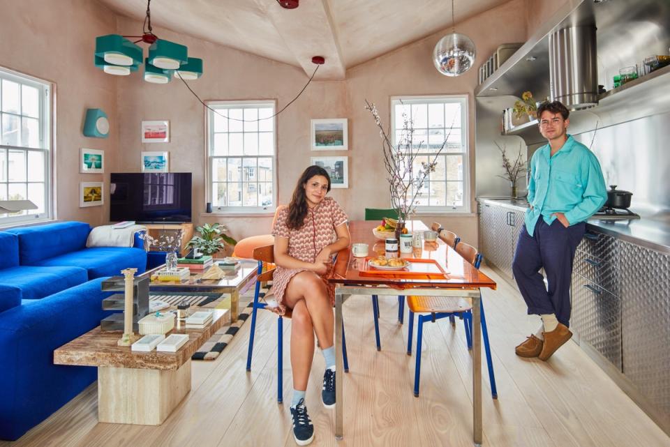 Holloway didn’t hesitate to go all out when designing his own chip shop-style stainless steel kitchen, removing half of the ceiling to add a feeling of space and volume (Juliet Murphy)