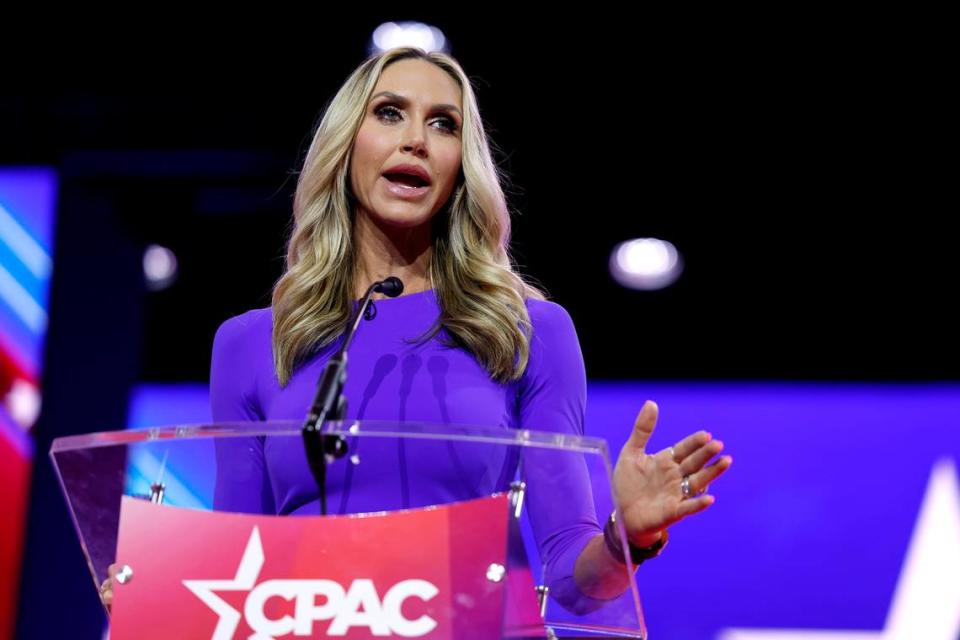 Lara Trump speaks during the annual Conservative Political Action Conference at the Gaylord National Resort Hotel And Convention Center on March 3, 2023, in National Harbor, Maryland.