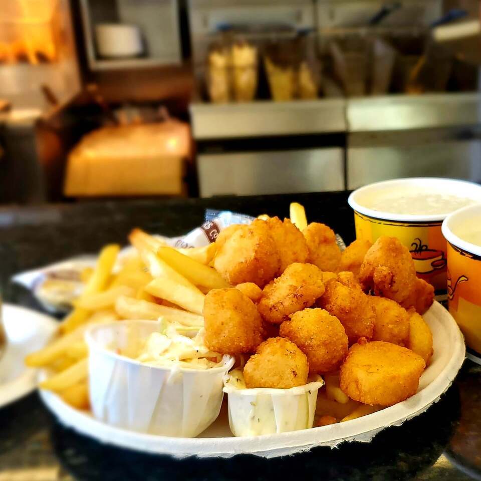 Make sure to order the Fried Scallops at Genes Famous Seafood.