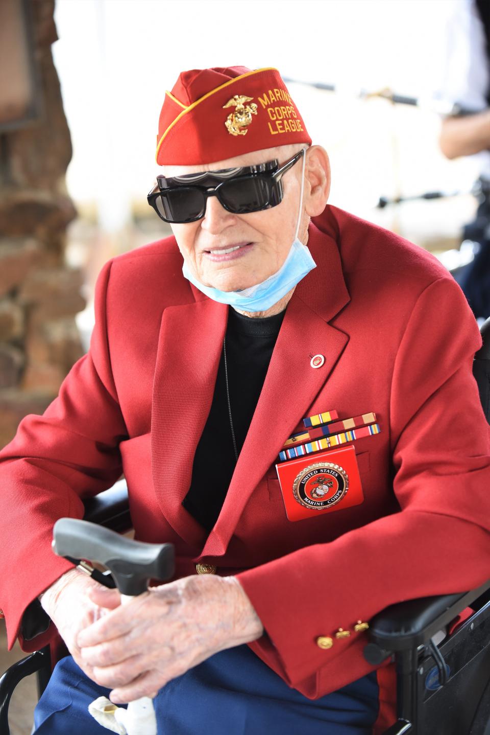Veteran Paul Cross, 96, of Bastrop, served in World War II as a radio operator with the Third Marine Division.