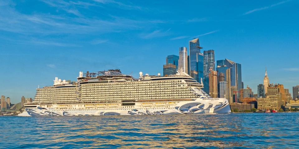 Norwegian Cruise Line's Norwegian Prima sailing by New York City