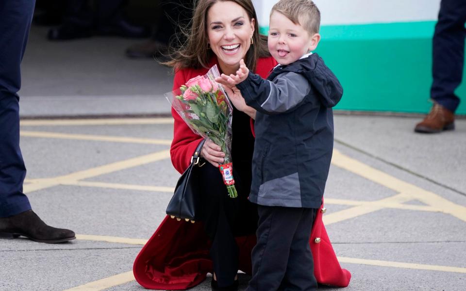 The Princess of Wales smiles as she receives a posy of flowers - Danny Lawson/PA Wire/PA