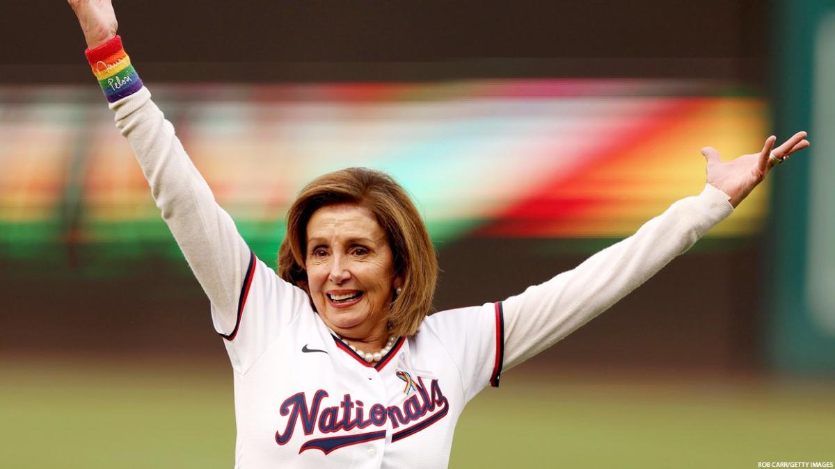 Former Speaker Pelosi throws out first pitch at Nationals' Pride night