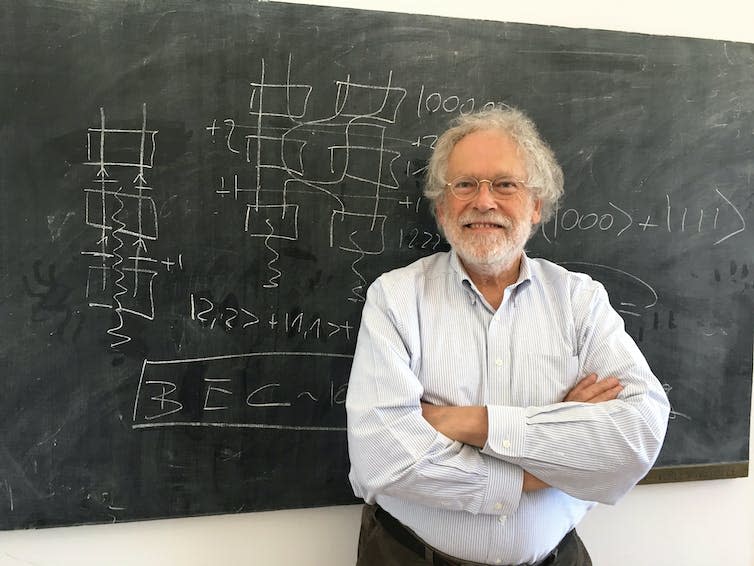 <span class="caption">The Austrian quantum physicist Anton Zeilinger stands in his office at the Institute of Quantum Optics and Quantum Information (IQOQI)</span> <span class="attribution"><a class="link " href="https://www.alamy.com/viena-austria-02nd-july-2018-02072018-austria-vienna-the-austrian-quantum-physicist-anton-zeilinger-stands-in-his-office-at-the-institute-of-quantum-optics-and-quantum-information-iqoqi-of-the-austrian-academy-of-sciences-aw-zeilinger-is-one-of-the-worlds-leading-minds-working-on-a-completely-new-way-of-transmitting-information-by-means-of-a-spooky-remote-effect-0-credit-matthias-rderdpaalamy-live-news-image217025930.html?imageid=5A336ADB-5DA5-4356-B202-AAEDE6046061&p=173981&pn=1&searchId=926a8f4a3b6a4b4af978223e04b94dc0&searchtype=0" rel="nofollow noopener" target="_blank" data-ylk="slk:dpa picture alliance / Alamy Stock Photo;elm:context_link;itc:0;sec:content-canvas">dpa picture alliance / Alamy Stock Photo</a></span>