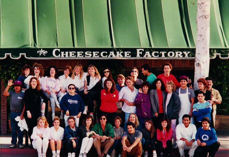 Staff of The Cheesecake Factory in Beverly Hills in the late 1970s and early 1980s.