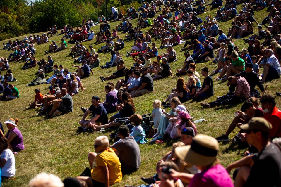 Hundreds gather for a recreation of the Battle of Bull Run during the 12th annual Civil War Muster Saturday, Sept. 18, 2021 at Van Raalte Farm Park in Holland.