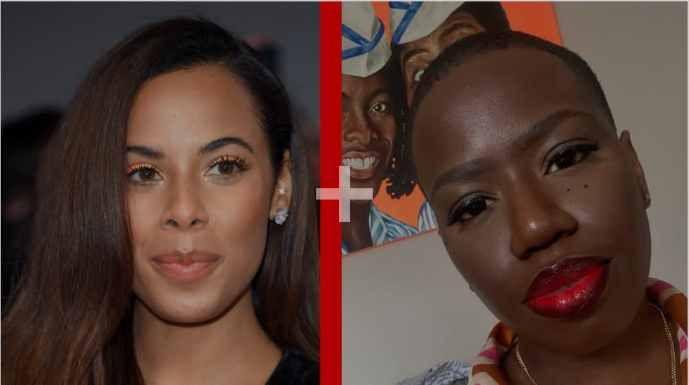 TV presenters Rochelle Humes and Candice Brathwaite. (Getty Images/Candice Brathwaite Instagram)