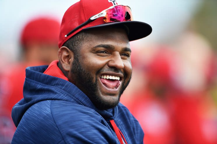 Pablo Sandoval has every reason to be happy right now. (Getty Images/Ronald C. Modra/Sports Imagery)