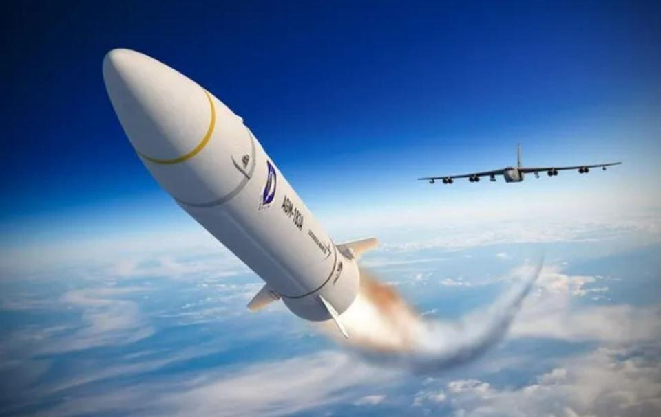 An artist's rendering from Lockheed Martin shows an Air-launched Rapid Response Weapon (ARRW) being launched from a B-52 Stratofortress bomber. The Air Force Armament Directorate at Eglin AFB has announced the successful launch of an ARRW, a hypersonic missile under development by the Air Force with aerospace and defense contractor Lockheed Martin.