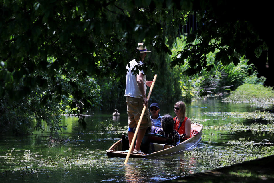 Tourists punting in Canterbury, Kent (Photo by Gareth Fuller/PA Images via Getty Images)