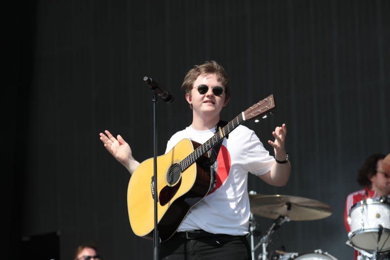 British singer Lewis Capaldi performs on the Other Stage at Glastonbury Music Festival in Somerset in 2019. File Photo by Hugo Philpott/UPI