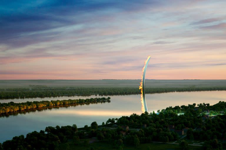 El monumento a San Martín en Yapeyú se vería desde lejos por lo imponente de su escultura