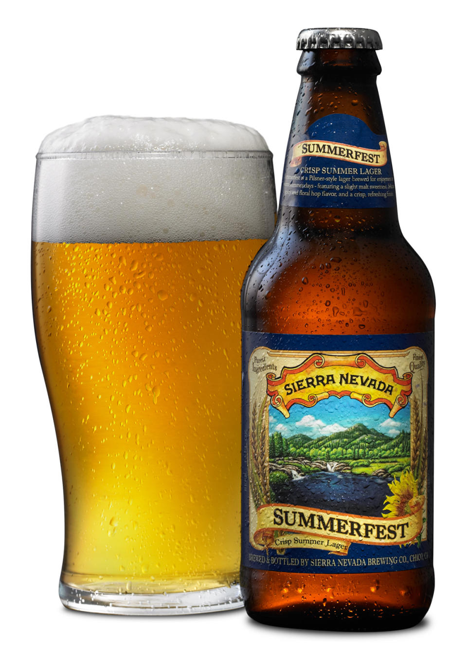 This undated photo provided by Sierra Nevada Brewing Co. shows a bottle and glass of Summerfest crisp summer lager. (AP Photo/Sierra Nevada Brewing Co.)