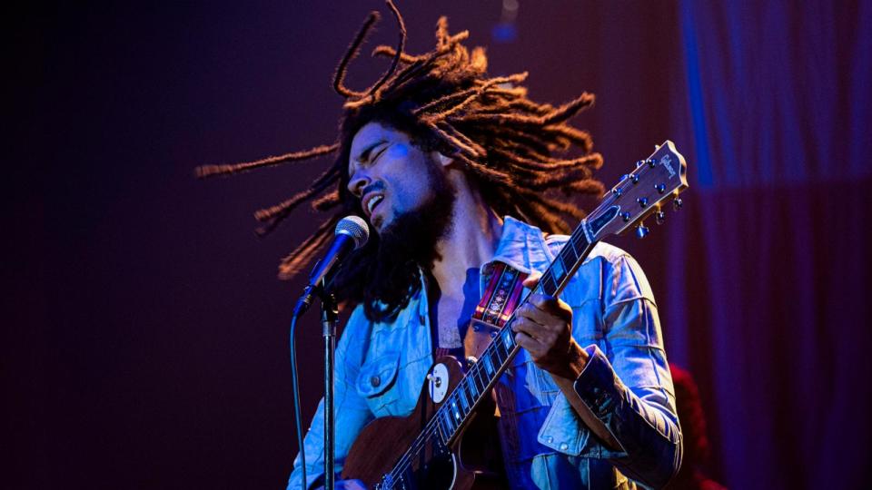 PHOTO: This image released by Paramount Pictures shows Kingsley Ben-Adir in 'Bob Marley: One Love.'  (Chiabella James/Paramount Pictures via AP)