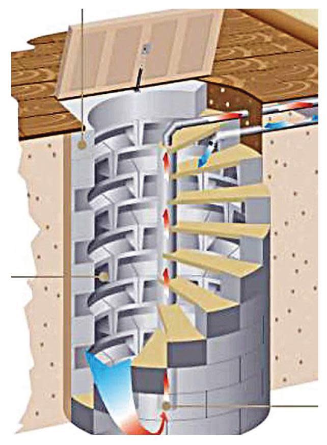 The planned spiral wine cellar