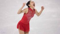 <p>Mirai Nagasu became the first American to ever land a triple axel at the Olympics. Pic: Getty</p>