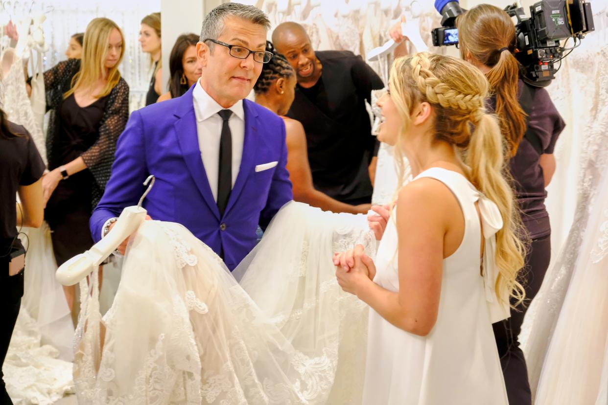 Randy Fenoli helps a bride find her dress in the season finale of TLC's "Say Yes to the Dress America."