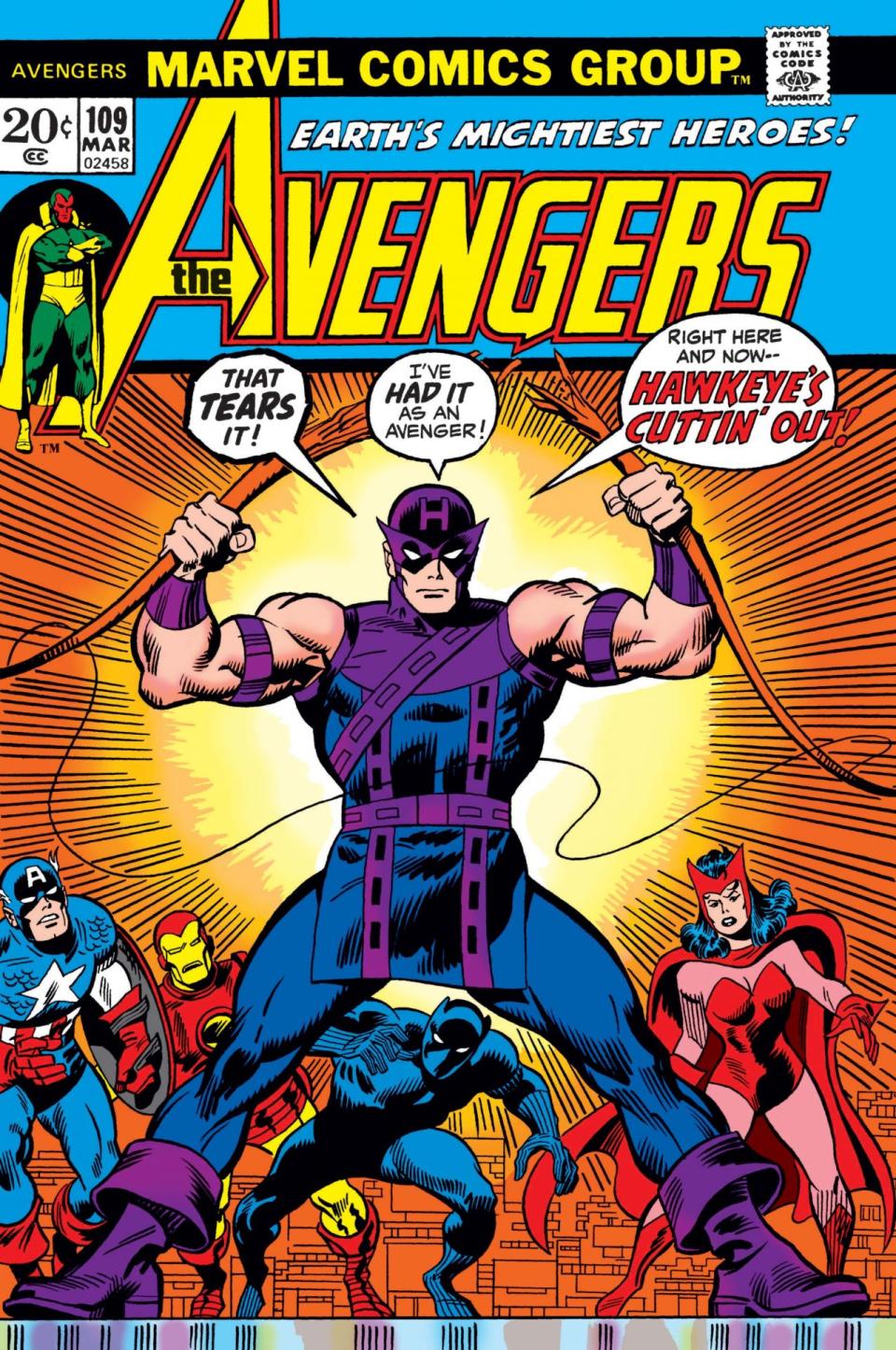 Avengers #109 comic book cover