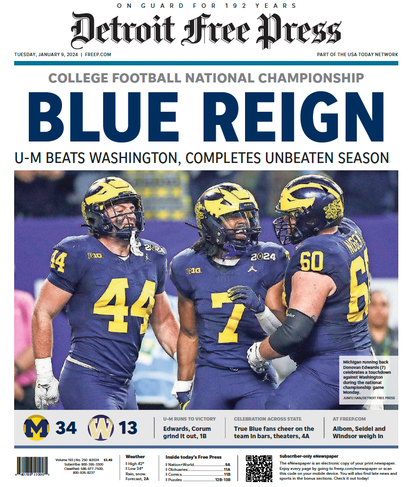 Celebrate Michigan's national championship with Detroit Free Press