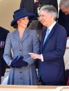 <p>The Duchess re-wore one of her favourite coat dresses for the unveiling of an Iraq and Afghanistan memorial in London. The light blue tweed design is by Michael Kors and was first worn by Kate back in 2014. On this occasion, she paired it with a navy wide-brimmed hat and matching wool gloves.<i>[Photo: PA]</i> </p>