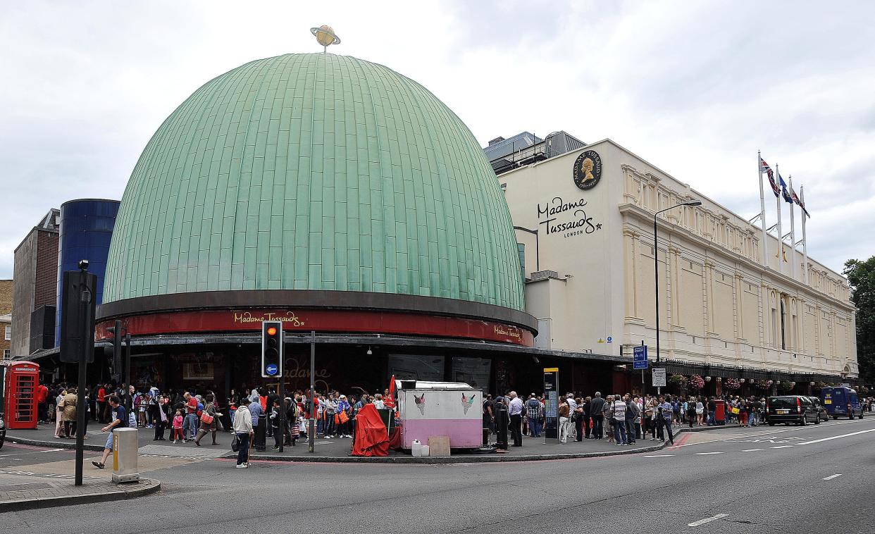 A view of Madame Tussauds in Marylebone Rd, central, London.