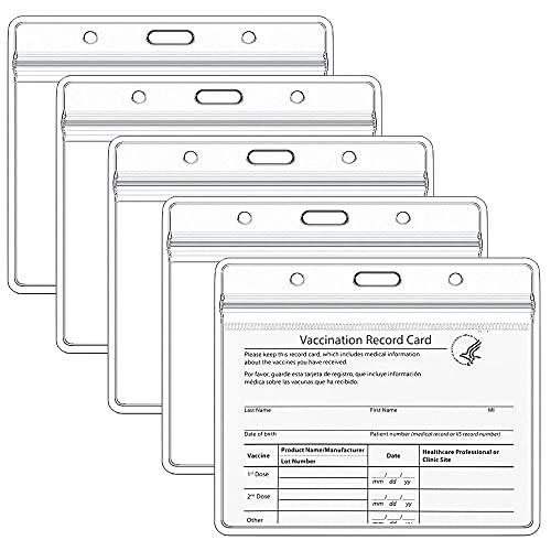 2) (5 Pack) CDC Vaccination Card Protectors